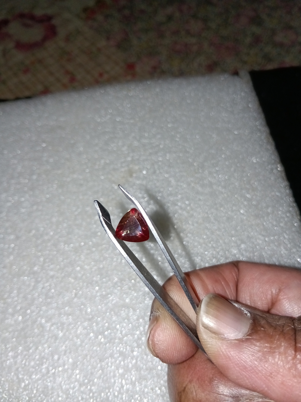 Beautiful Colors! Natural 2.0ct Trillion Red Green Andesine